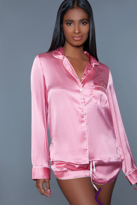 Luxe Pink Pj Set - Enticive Desire