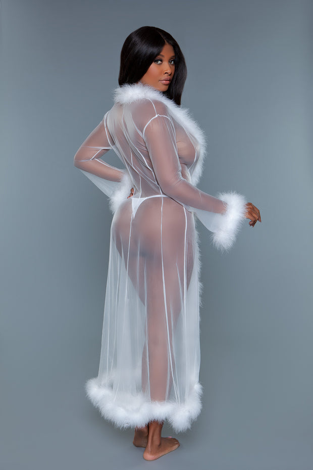 Long Fluff Mess Robe - Enticive Desire