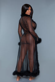 Long Fluff Mess Robe - Enticive Desire